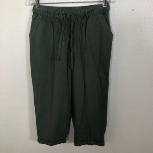 REBECCA MALONE Green Lightweight Cropped Pants L